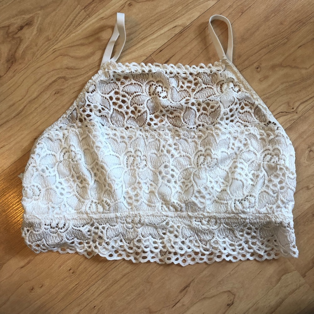 Aerie High Neck White Bralette size large💖